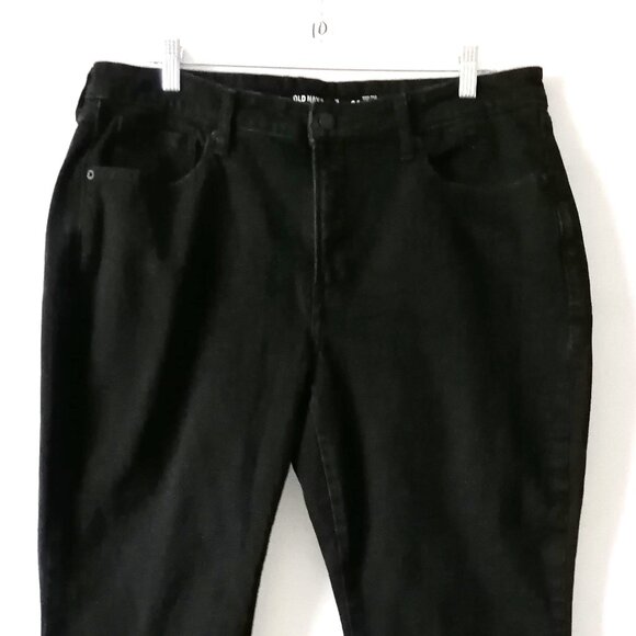 Old Navy Womens Black High Rise O.G. Straight Secret Smooth Pocket Jeans Sz 16P - Picture 2 of 9
